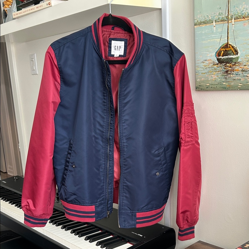 GAP Navy Jacket with Red Sleeves